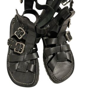 Zara Black‎ Leather Sandals
